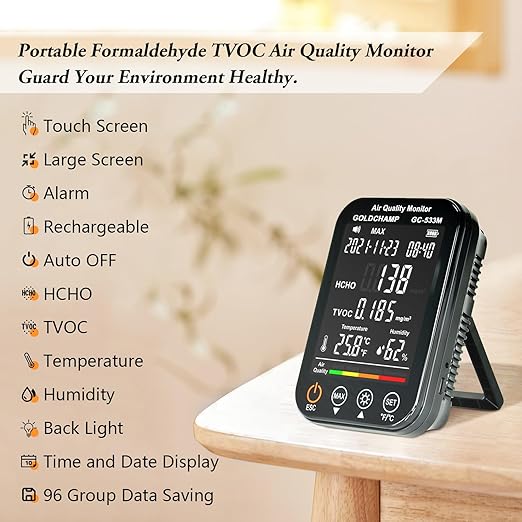Air Quality Monitor Indoor, 4-in-1 Accurate Air Quality Detector - Image 2
