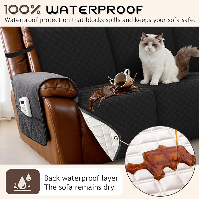 Arfntevss Waterproof Recliner Sectional Couch Covers - Image 2