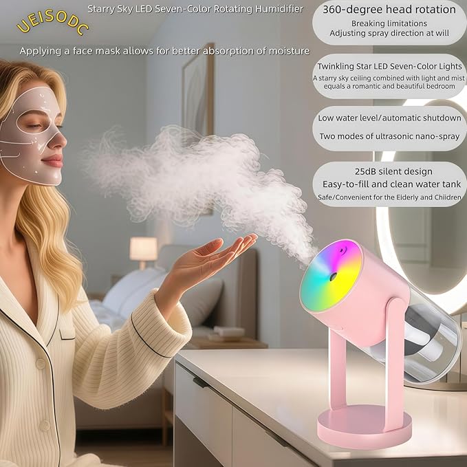 UEISODC Bedroom Humidifier, USB Mini Portable Humidifier - Image 2