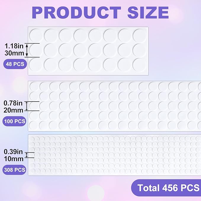 456 Pcs Small Felt Furniture Pads, Self-Adhesive EVA Foam Dot Circles, Round - Image 2