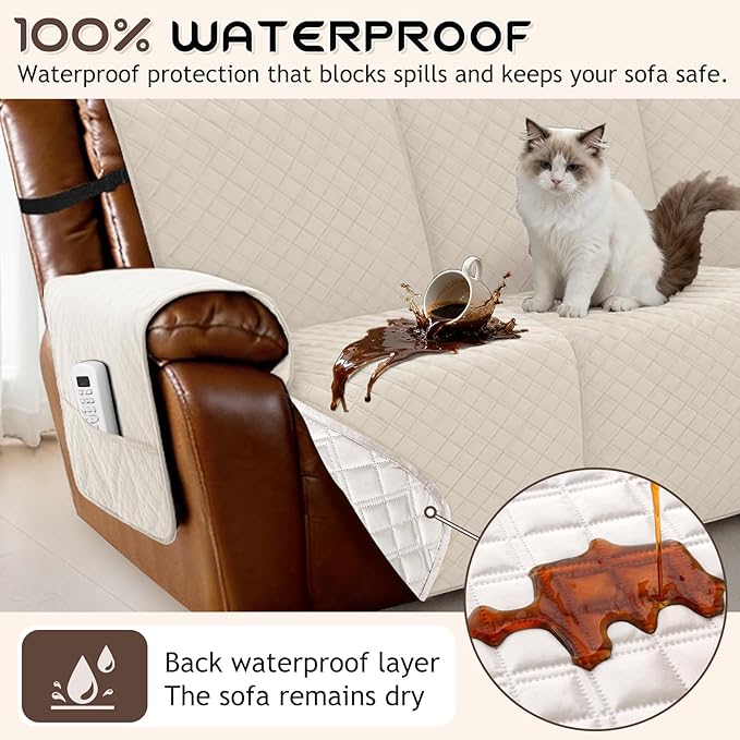 Arfntevss Waterproof Recliner Sectional Couch Covers - Image 2