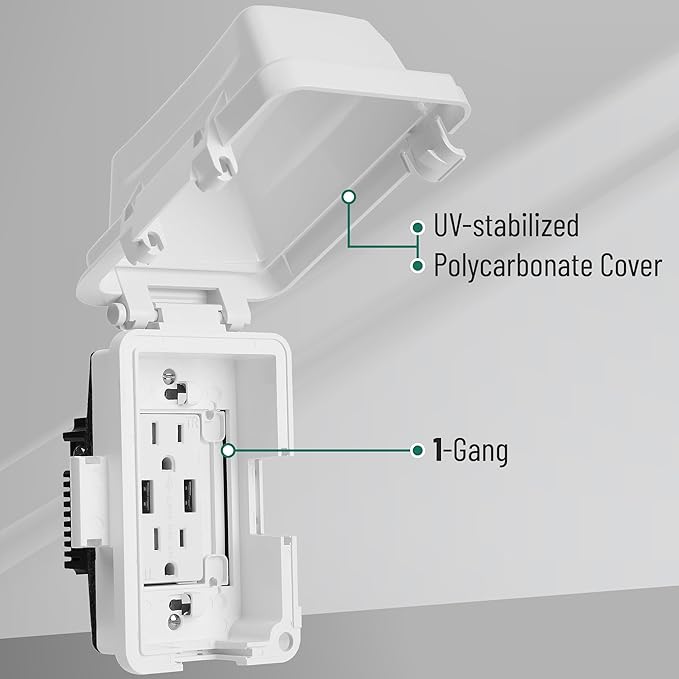 Bates Choice Weatherproof Electrical Outlet Cover, 120 Volts AC, Compatible - Image 3