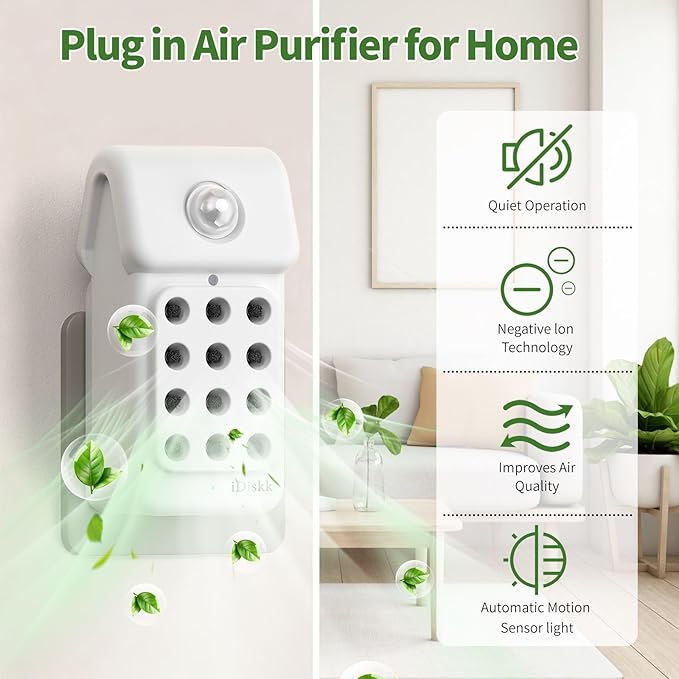 Improve Indoor Air Quality: iDiskk 3Pack Plug in Air Ionizers Negative Ion - Image 2