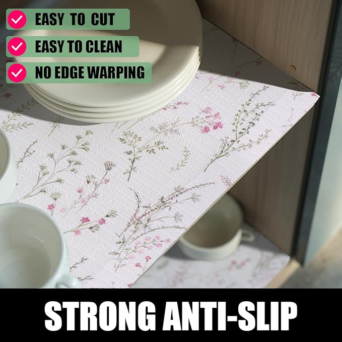 Floral Drawer and Shelf Liner for Cabinets 24IN x 10FT, Non-Adhesive and Strong - Image 2