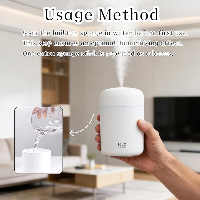 300ml USB Cool Mist Small Humidifier - Image 6