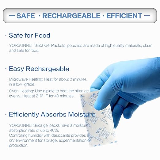 Silica Gel Packets 10 Gram, Reusable Desiccant Packs - Image 3