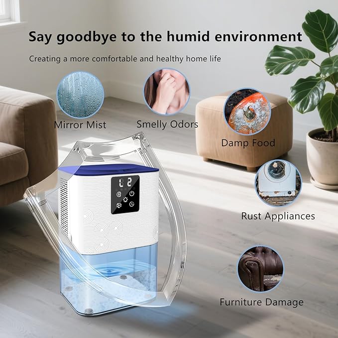 Dehumidifiers for Home, with 105 OZ Water Tank, Quiet Dehumidifier for Bedroom - Image 9