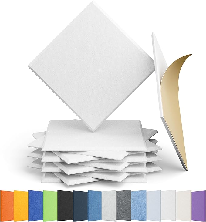 12 Pack Acoustic Panels Self Adhesive Sound Proof Foam, High Density Sound by Amantech