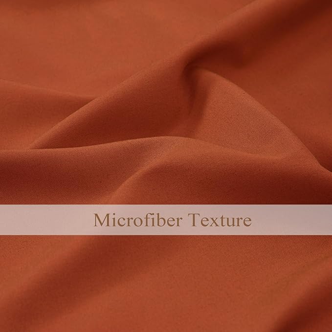 L.Z.E Non-See-Through Privacy Curtains 63 Inch Length 2 Panels Set, Burn Orange - Image 7