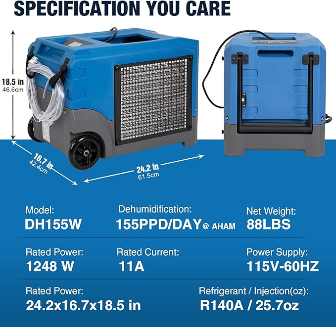 Mounto MOUNTO 268Pints LGR Commercial Compact Dehumidifier - Image 2
