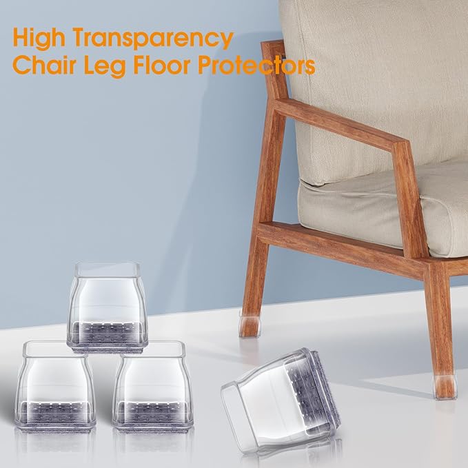 36Pcs Square Chair Leg Floor Protectors, High Elastic Felt Furniture Pads - Image 6
