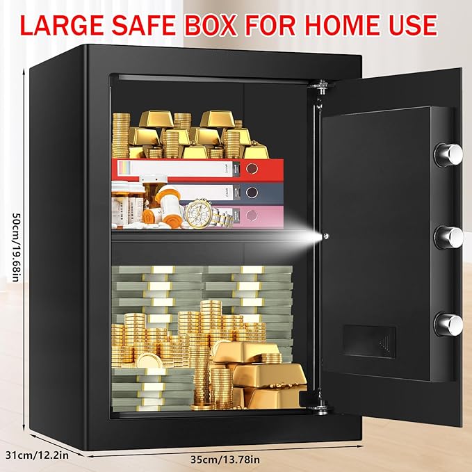 3.4 Cub Large Home Safe Fireproof Waterproof, Digital Security Fireproof Safe - Image 2