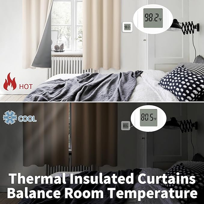 BGment Thermal Insulated 100% Blackout Curtains 108 Inch Length 2 Panels - Image 4