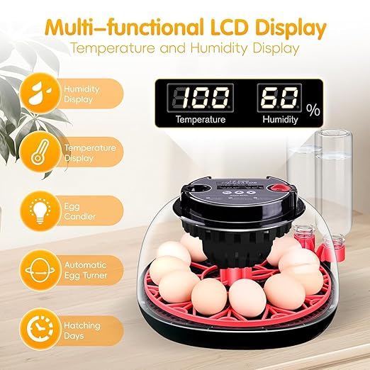 Egg incubators for Hatching Eggs, Automatic Egg Turning 12-24 Poultry Incubator - Image 2