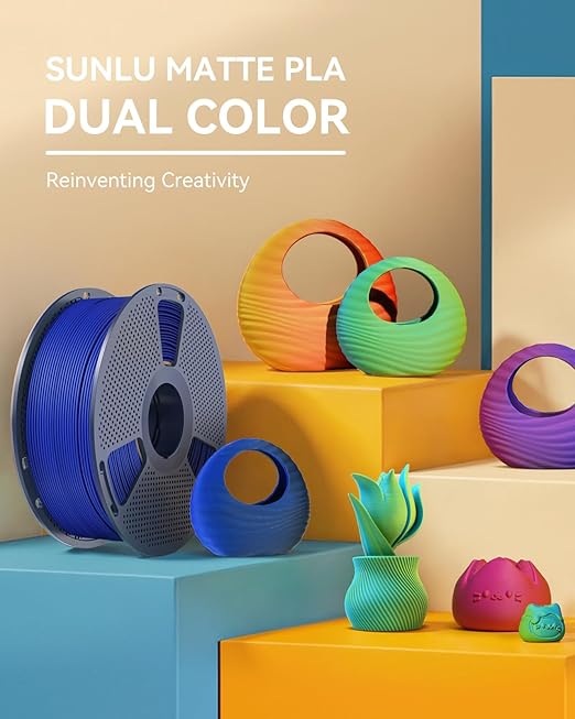 Matte PLA Filament 1.75mm, 1kg 3D Printer Filament, Smooth Matte Finish - Image 2