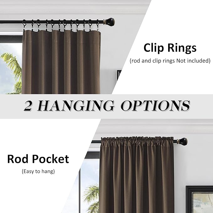 DONREN 96 Inches Long 2 Panels Blackout Curtain Panels - Image 2