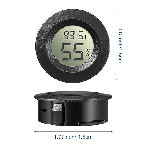 Weewooday 8 Pcs Mini Hygrometer Thermometer Round Digital Humidity Gauge - Image 2