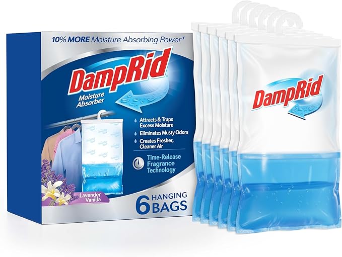 DampRid Lavender Vanilla Hanging Moisture Absorber, 15.4 oz., 6 Pack by DampRid