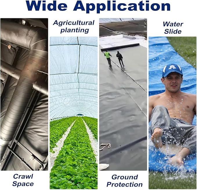 10'x100' Crawl Space Vapor Barrier, 10mil Film Plastic Sheeting, Heavy Duty - Image 7