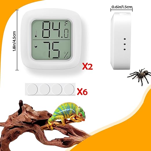 2 PCS Reptile Thermometer and Humidity Gauge - Image 7