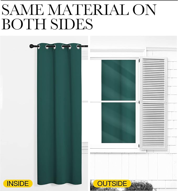 NICETOWN Black Out Curtain for Patio Door 108 inches Long, Grommet Thermal - Image 4