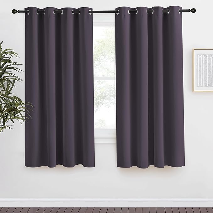 NICETOWN Blackout Curtain 57 inch Length, W55 x L57 Inch, 8 Grommets Top by NICETOWN