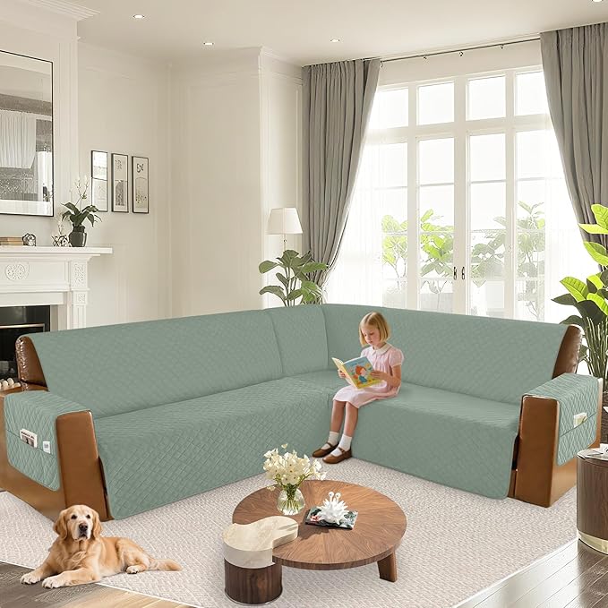 Arfntevss Waterproof Sectional Couch Covers L Shape Washable Velvet Sofa Cover - Image 6