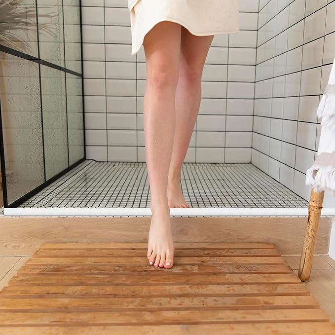 Shower Threshold Water Barrier Strip 39.37 Inch Transparent Adhesive Seal - Image 8