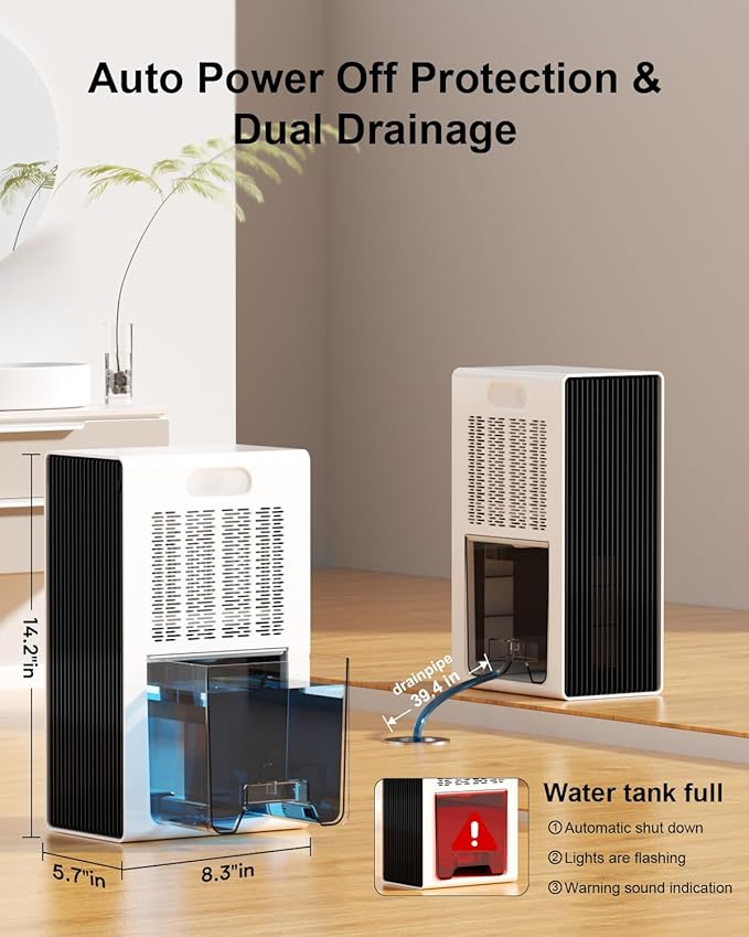Dehumidifier for Home, 95 OZ Water Tank, Dehumidifiers for Bathroom Bedroom - Image 4