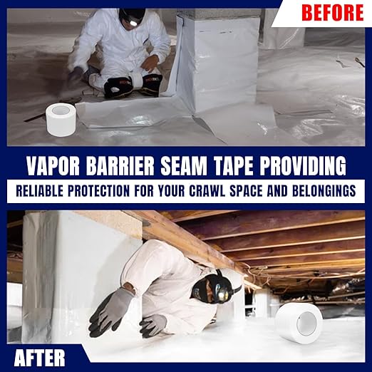 Vapor Barrier Tape, 6 Roll, Polyethylene Tape, - Image 5