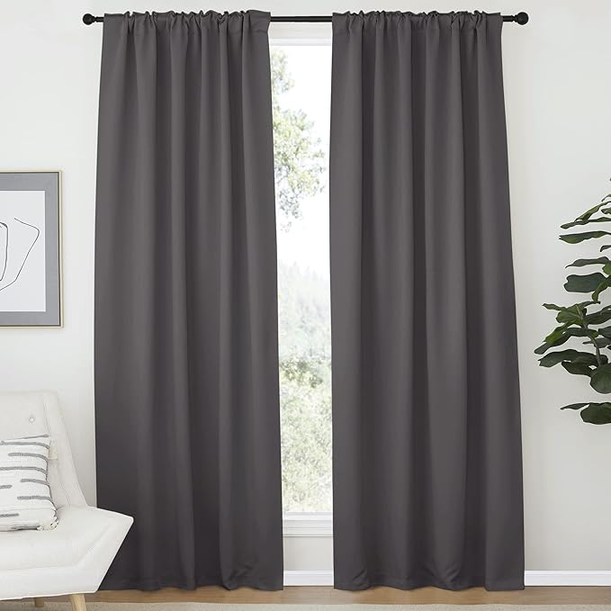 NICETOWN Blackout Living Room Curtains 80 inches Long, 1 Pair, Thermal - Image 2
