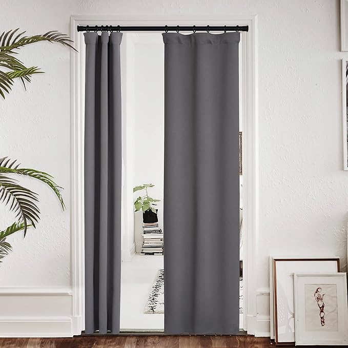 NICETOWN Door Curtains for Doorway, Bonus Curtain Hooks, Each is 27" x 80" by NICETOWN