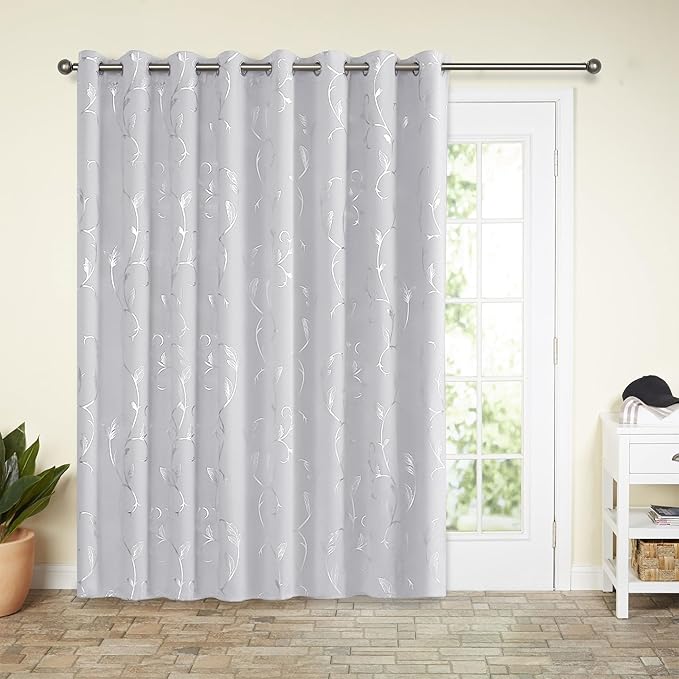 BUHUA Blackout Curtains for Sliding Door Extral Wide Room Divider Blackout by BUHUA