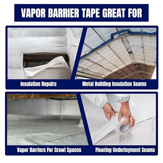 Vapor Barrier Tape, 6 Roll, Polyethylene Tape, - Image 7