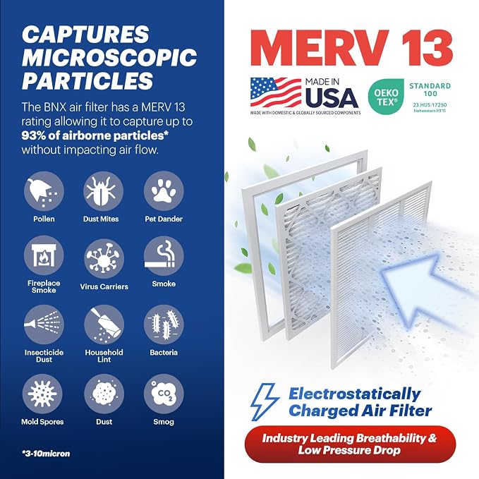 BNX TruFilter 18x18x1 Air Filter MERV 13 - Image 3