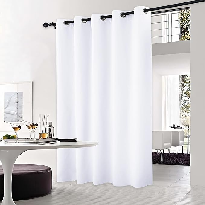 NICETOWN Sliding Door Curtain Window Treatment, Extra Wide Solid Blackout by NICETOWN