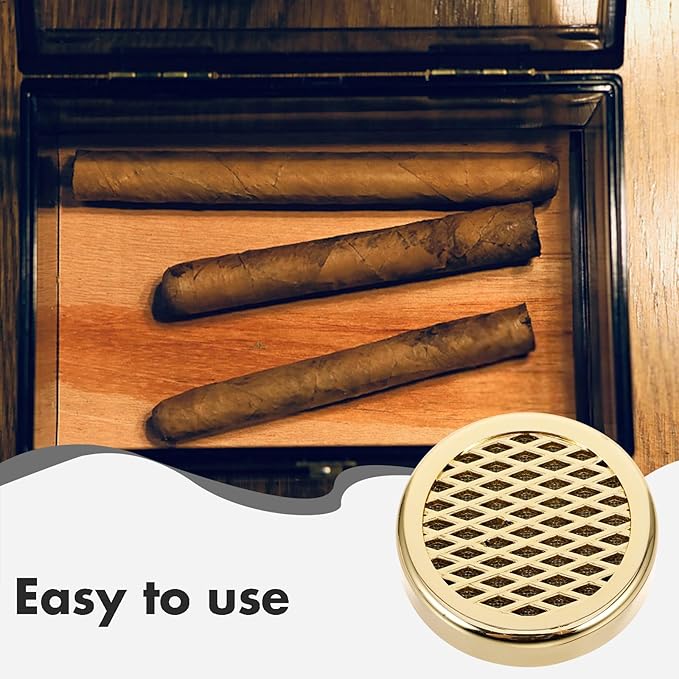 3Pcs Golden Round Humidifier for Humidor, Abs Sponge Humidification Accessory - Image 7