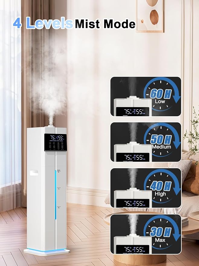 9L/2.4Gal Smart Cool Mist Humidifier, Top Fill Quiet Humidifier Large Room - Image 5