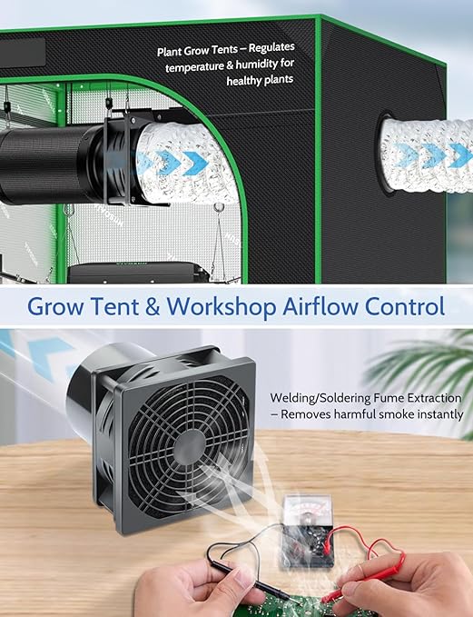 Wathai 120mm x 38mm 4 Inch Small Exhaust Fan 12V Duct Fan - Image 6