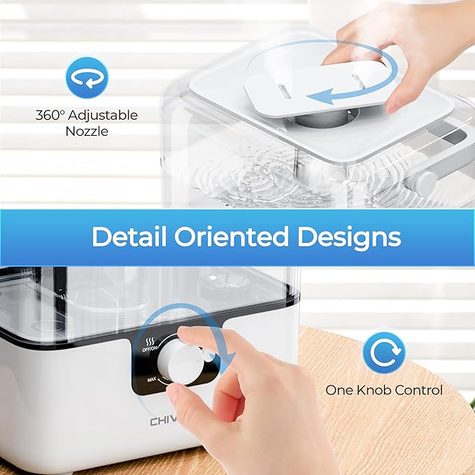CHIVALZ Humidifiers for Bedroom, 6L Cool Mist Humidifiers for Baby Nursery - Image 7