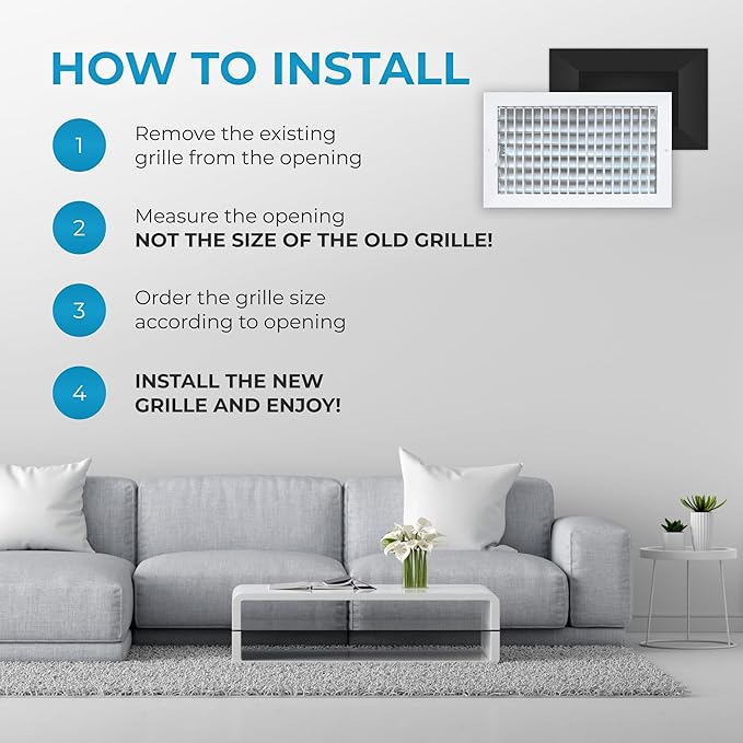 Aluminum 14 x 8 Inch Air Vent Covers Wall AC Grille – Premium Register Vent - Image 6