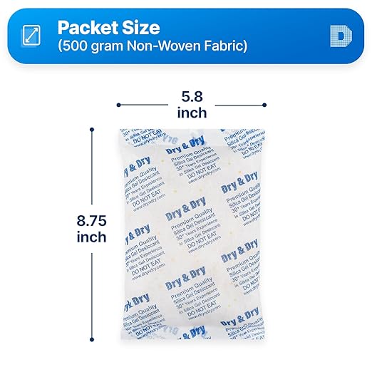 Dry & Dry 500 Gram Orange Indicating Mixed Silica Gel Packets - Image 6
