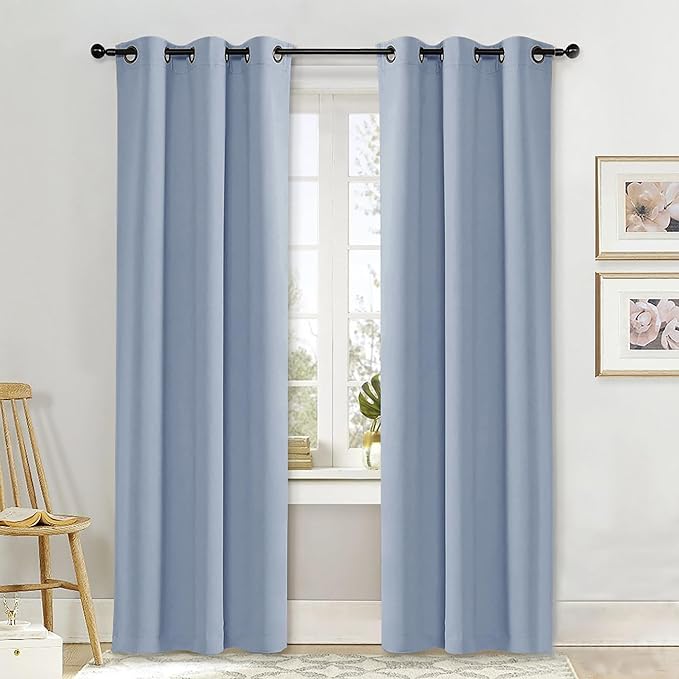 NICETOWN Curtain Blackout Drape Panel, Single Panel, 42 x 84 inch, Vintage Blue by NICETOWN
