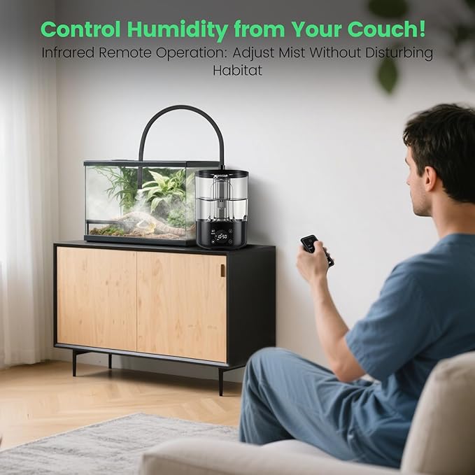Reptile Humidifier Fogger for Terrariums, Timer Function, 1 Gallon, Adjustable - Image 5