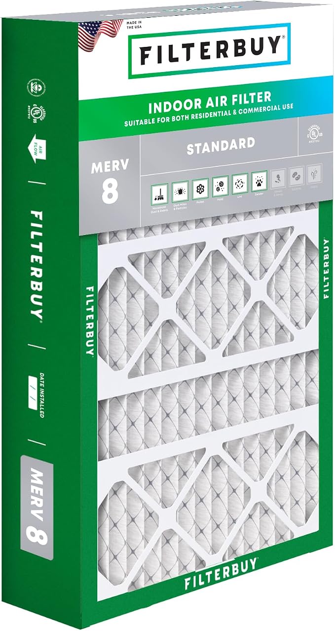 Filterbuy 15.75x27.63x3.50 Air Filter MERV 8 Essential Dust & Allergy Defense by Filterbuy