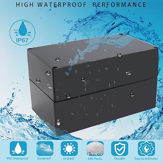 Watertight Junction Box, IP67 Waterproof Project Box Durable ABS Plastic - Image 7