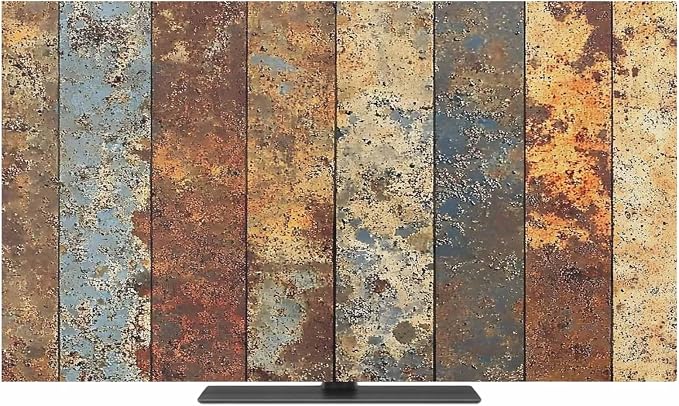 Farmhouse Vintage Wood Board Indoor TV Cover, Elastic TV Screen Protector Brown by Unknown