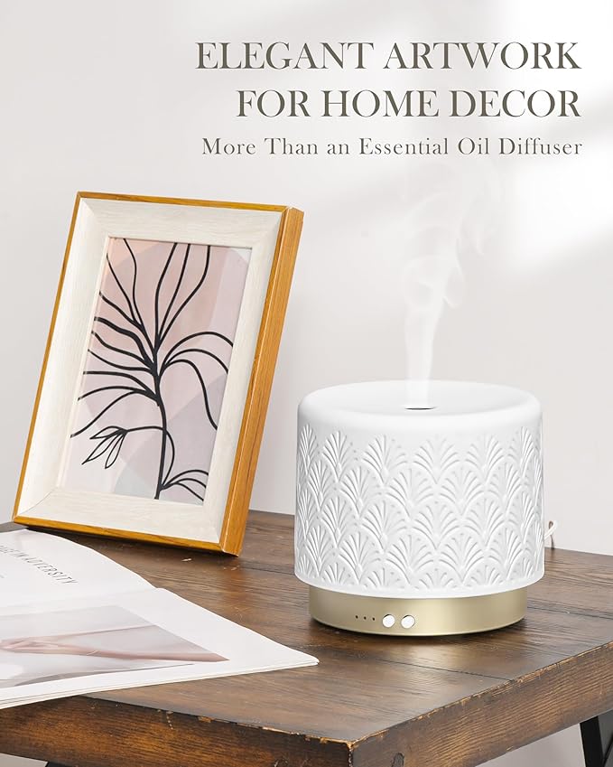 Ceramic Essential Oil Diffuser 280ml- Aromatherapy Diffuser - Image 6