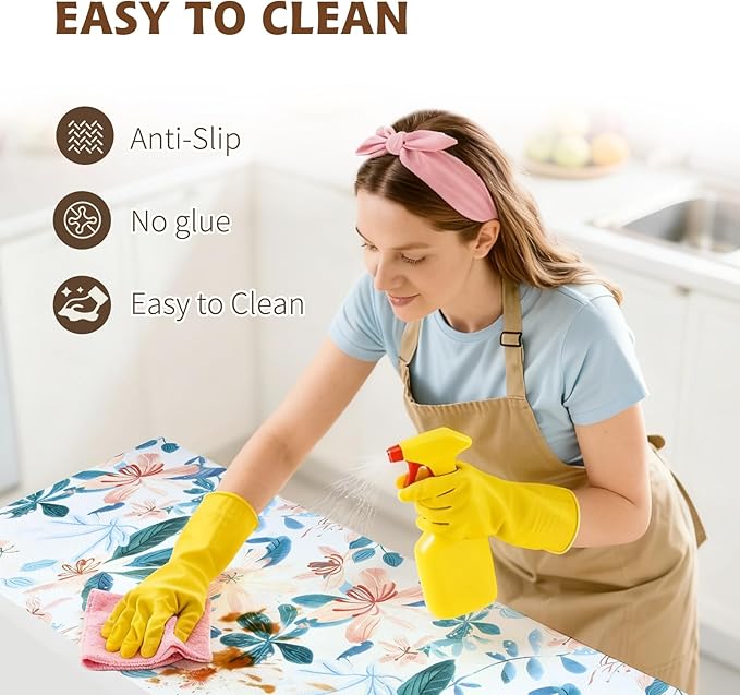 Shelf Liners Non Adhesive Pastel Floral & Bird Pattern - Image 4