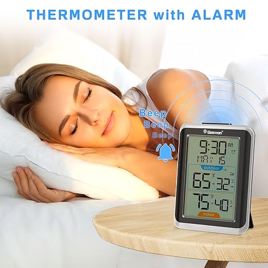 Geevon Wireless Indoor/Outdoor Thermometer & Hygrometer, Digital Temperature & - Image 4